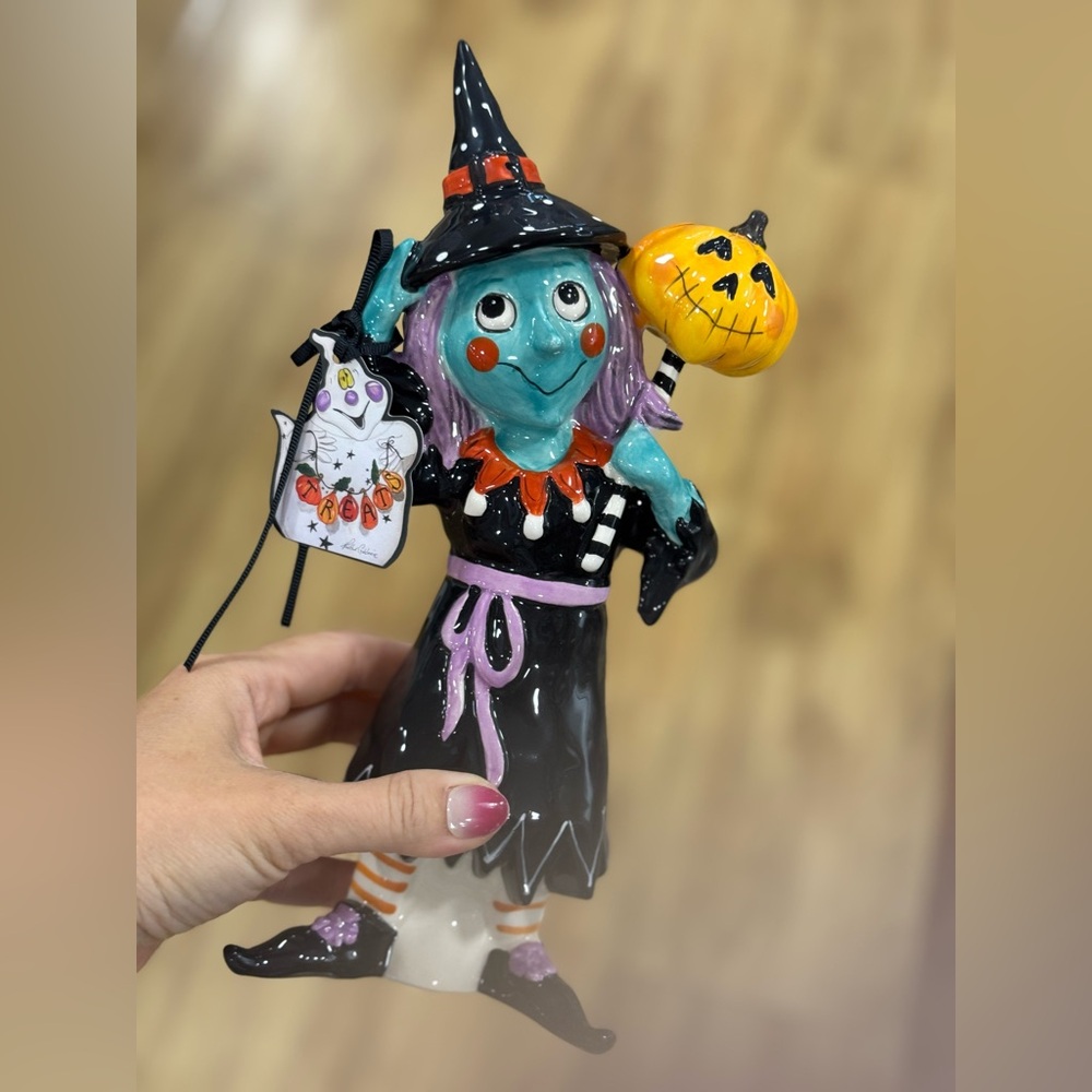 Blue Sky Halloween Witch Figurine - Black, Orange, Purple